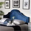 Baxton Studio Rita Velvet and Wood Full Headboard in Navy Blue