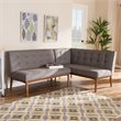 Baxton Studio Arvid Modern 2-Piece Wood Dining Corner Sofa Bench in Gray Finish