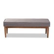Baxton Studio Arvid Modern Fabric Upholstered Wood Dining Bench in Gray