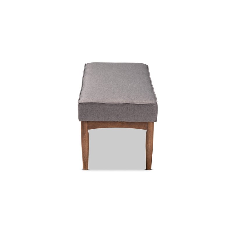 Baxton Studio Arvid Modern Fabric Upholstered Wood Dining Bench in Gray