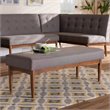 Baxton Studio Arvid Modern Fabric Upholstered Wood Dining Bench in Gray