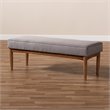 Baxton Studio Arvid Modern Fabric Upholstered Wood Dining Bench in Gray