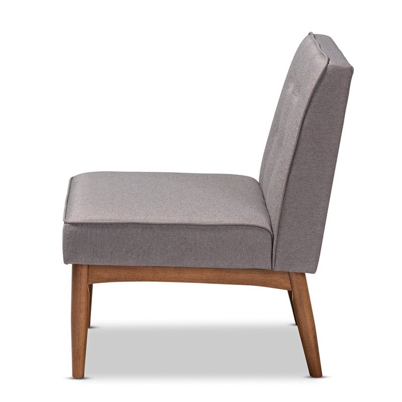 Baxton Studio Arvid Modern Fabric Upholstered and Wood Accent Chair in Gray