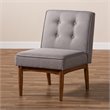 Baxton Studio Arvid Modern Fabric Upholstered and Wood Accent Chair in Gray