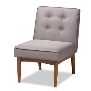 Baxton Studio Arvid Modern Fabric Upholstered and Wood Accent Chair in Gray
