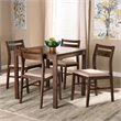 Baxton Studio Lovy 5-Piece Wood Dining Set in Beige and Dark Walnut Brown