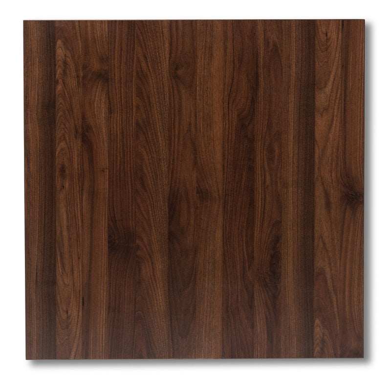 Baxton Studio Lovy 5-Piece Wood Dining Set in Gray and Dark Walnut Brown