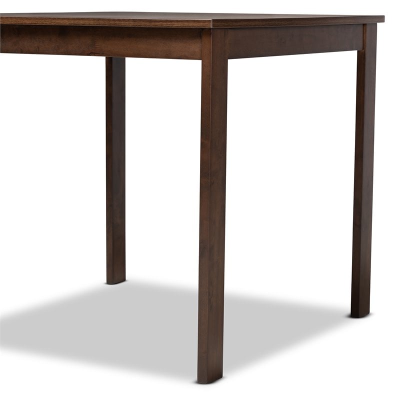 Baxton Studio Lovy 5-Piece Wood Dining Set in Gray and Dark Walnut Brown