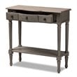 Baxton Studio Noelle Contemporary Wood 3-Drawer Console Table in Gray