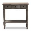 Baxton Studio Noelle Contemporary Wood 3-Drawer Console Table in Gray