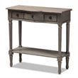 Baxton Studio Noelle Contemporary Wood 3-Drawer Console Table in Gray