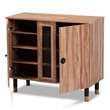 Baxton Studio Valina 2-Door Wood Shoe Storage Cabinet in Oak-Black