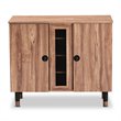 Baxton Studio Valina 2-Door Wood Shoe Storage Cabinet in Oak-Black