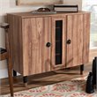 Baxton Studio Valina 2-Door Wood Shoe Storage Cabinet in Oak-Black