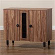 Baxton Studio Valina 2-Door Wood Shoe Storage Cabinet in Oak-Black