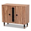 Baxton Studio Valina 2-Door Wood Shoe Storage Cabinet in Oak-Black