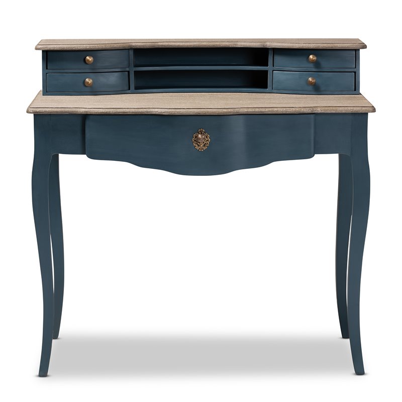 Baxton Studio Celestine Blue Spruce Finished Wood Accent Writing Desk
