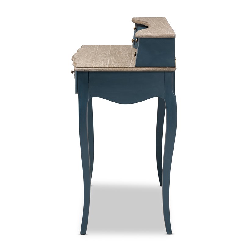 Baxton Studio Celestine Blue Spruce Finished Wood Accent Writing Desk