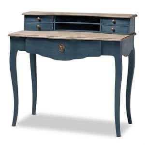 Baxton Studio Celestine Blue Spruce Finished Wood Accent Writing Desk