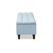 Baxton Studio Brett Tufted Fabric and Wood Storage Ottoman in Light Blue