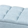 Baxton Studio Brett Tufted Fabric and Wood Storage Ottoman in Light Blue