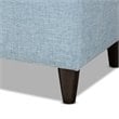 Baxton Studio Brett Tufted Fabric and Wood Storage Ottoman in Light Blue