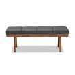 Baxton Studio Larisa Fabric Upholstered Wood Bench in Charcoal and Walnut Brown