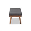 Baxton Studio Larisa Fabric Upholstered Wood Bench in Charcoal and Walnut Brown