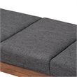 Baxton Studio Larisa Fabric Upholstered Wood Bench in Charcoal and Walnut Brown