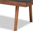 Baxton Studio Larisa Fabric Upholstered Wood Bench in Charcoal and Walnut Brown
