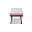 Baxton Studio Larisa Fabric Upholstered Wood Bench in Beige and Walnut Brown