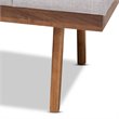 Baxton Studio Larisa Fabric Upholstered Wood Bench in Beige and Walnut Brown