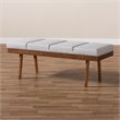 Baxton Studio Larisa Fabric Upholstered Wood Bench in Beige and Walnut Brown