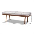 Baxton Studio Larisa Fabric Upholstered Wood Bench in Beige and Walnut Brown