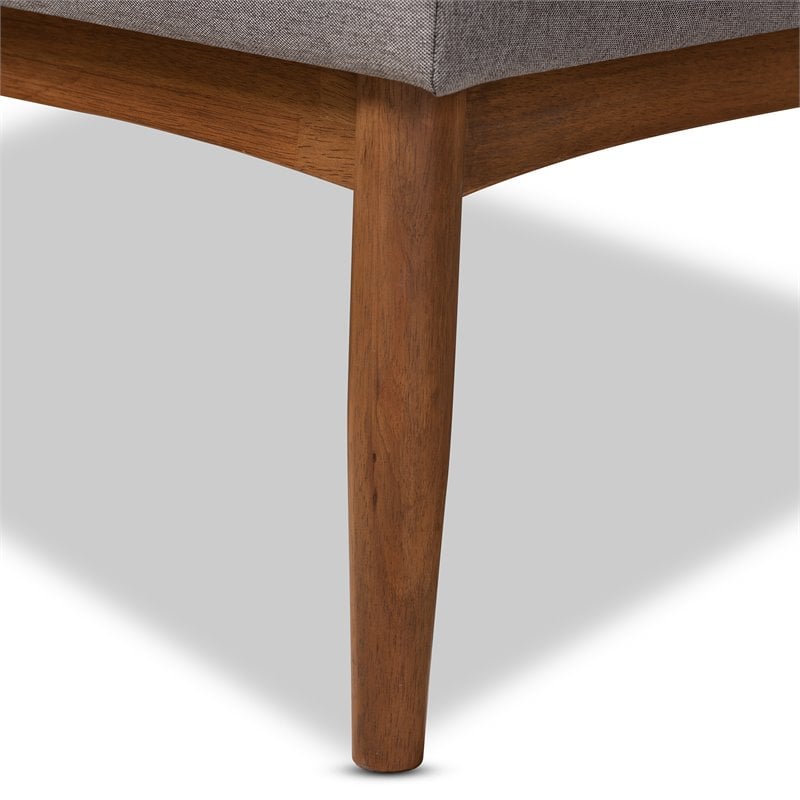 Baxton Studio Arvid Modern Tufted Fabric 3 Piece Wood Dining Nook Set in Gray