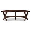 Baxton Studio Berlin Modern Wood Curved Dining Bench in Walnut Brown