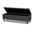Baxton Studio Brette Tufted Fabric and Wood Storage Ottoman in Dark Brown