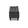 Baxton Studio Brette Tufted Fabric and Wood Storage Ottoman in Dark Brown