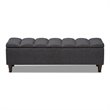 Baxton Studio Brette Tufted Fabric and Wood Storage Ottoman in Dark Brown