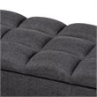 Baxton Studio Brette Tufted Fabric and Wood Storage Ottoman in Dark Brown