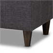 Baxton Studio Brette Tufted Fabric and Wood Storage Ottoman in Dark Brown