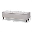 Baxton Studio Brett Tufted Fabric and Wood Storage Ottoman in Gray Beige