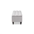 Baxton Studio Brett Tufted Fabric and Wood Storage Ottoman in Gray Beige