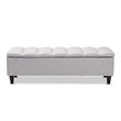 Baxton Studio Brett Tufted Fabric and Wood Storage Ottoman in Gray Beige