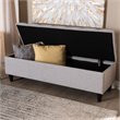 Baxton Studio Brett Tufted Fabric and Wood Storage Ottoman in Gray Beige