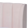 Baxton Studio Saverio Modern Velvet Upholstered Queen Platform Bed in Light Pink