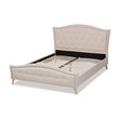 Baxton Studio Felisa Upholstered Wood King Platform Bed in Beige
