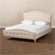 Baxton Studio Felisa Upholstered Wood King Platform Bed in Beige