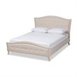 Baxton Studio Felisa Upholstered Wood King Platform Bed in Beige