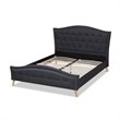 Baxton Studio Felisa Upholstered Wood King Platform Bed in Charcoal Gray